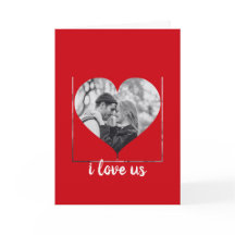 私は私たちを愛するハート写真グリーティングカード