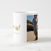 私は私たちを愛するScript One Photo金ゴールド ジャンボコーヒーマグカップ (正面)