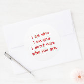 私は私であり、私は誰で気にもない。 ラウンドシール (封筒)