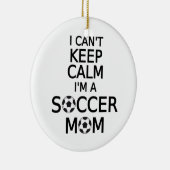 私は私ですサッカーのお母さん平静を保つことができません セラミックオーナメント (右)