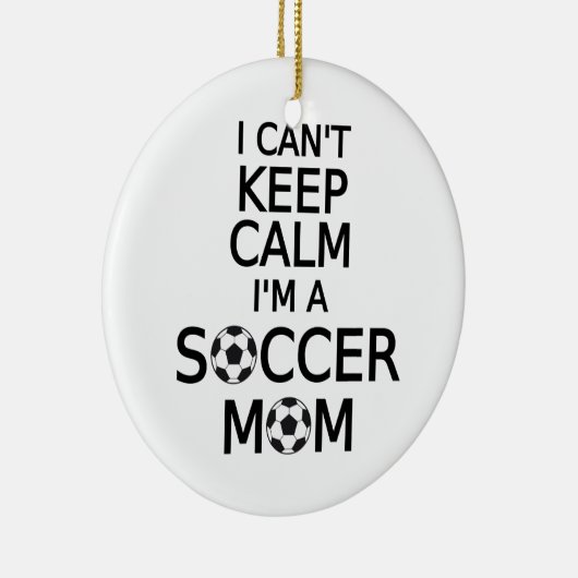 私は私ですサッカーのお母さん平静を保つことができません セラミックオーナメント (右)