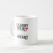私は私とのあなたのハートを|のピンクのハート運びます コーヒーマグカップ (正面左)