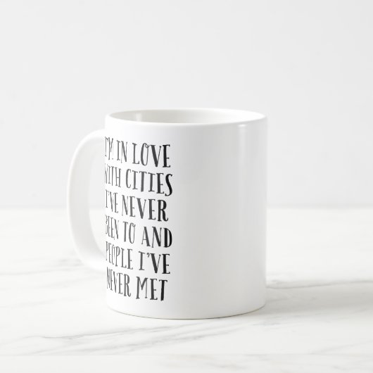 私は私によってがに決してあったあらないことは都市との愛にあります コーヒーマグカップ (正面左)