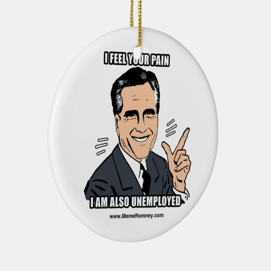 私は私によってがまた失業者であるあなたの苦痛を感じます セラミックオーナメント (右)