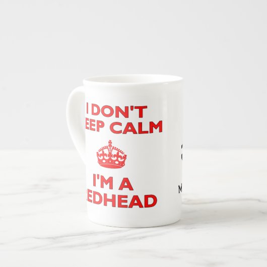 私は私によってが赤毛MC1Rの遺伝子のキャリアである平静を保ちません ボーンチャイナマグカップ (正面左)