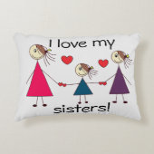 私は私に姉妹のかわいい姉妹の引を愛します アクセントクッション (正面)
