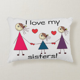 私は私に姉妹のかわいい姉妹の引を愛します アクセントクッション
