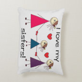 私は私に姉妹のかわいい姉妹の引を愛します アクセントクッション (裏面(縦))