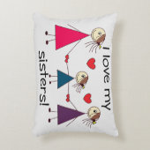 私は私に姉妹のかわいい姉妹の引を愛します アクセントクッション (正面(垂直))