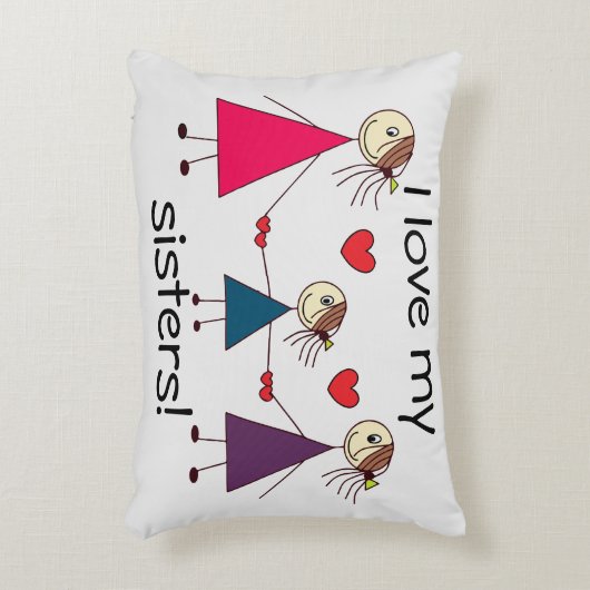 私は私に姉妹のかわいい姉妹の引を愛します アクセントクッション (正面(垂直))