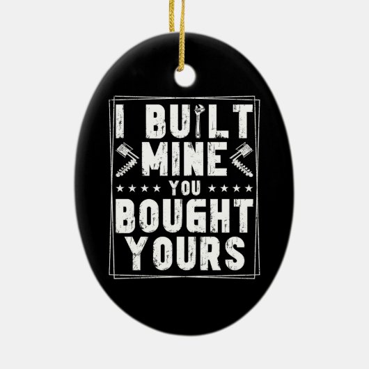 私は私のあなたの買デザインを整備士のために造った セラミックオーナメント (裏面)