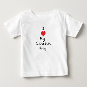 私は私のいとこのカスタマイズ可能なベビーのワイシャツを愛します ベビーTシャツ