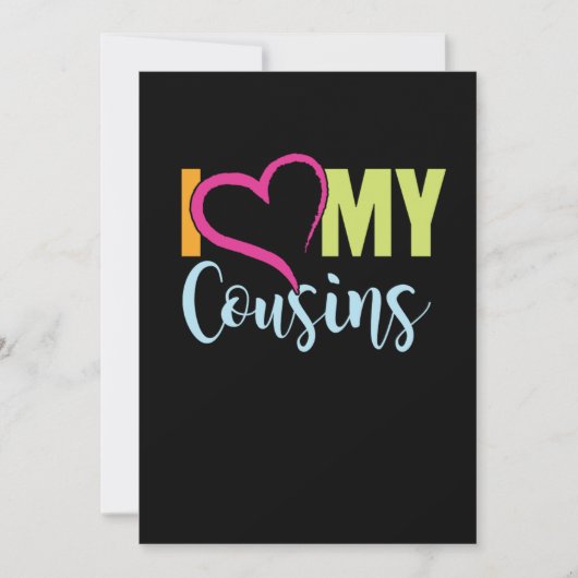 私は私のいとこ兄姉叔母の叔父ギフトが大好き 招待状 (正面)