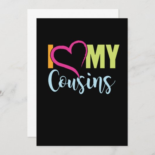 私は私のいとこ兄姉叔母の叔父ギフトが大好き 招待状 (正面/裏面)