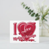 私は私のおじいちゃん素晴らし赤を愛する – ハート ポストカード (スタンド正面)