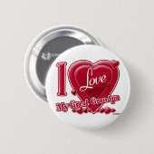 私は私のおじいちゃん素晴らし赤を愛する – ハート 缶バッジ (正面&裏面)