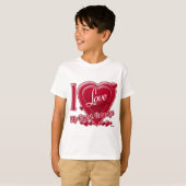 私は私のおじいちゃん素晴らし赤を愛する – ハート Tシャツ (正面フル)