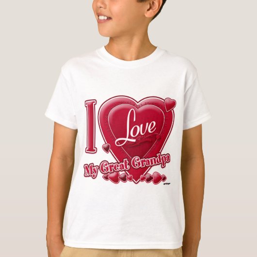 私は私のおじいちゃん素晴らし赤を愛する – ハート Tシャツ (正面)