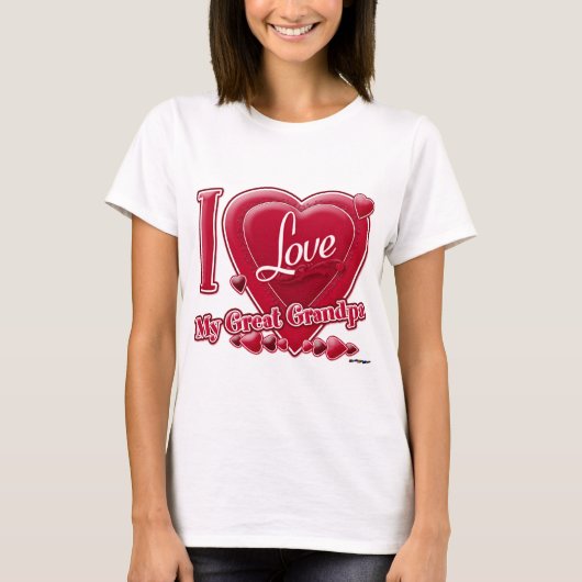 私は私のおじいちゃん素晴らし赤を愛する – ハート Tシャツ (正面)