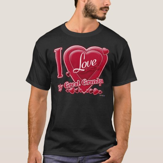 私は私のおじいちゃん素晴らし赤を愛する – ハート Tシャツ (正面)