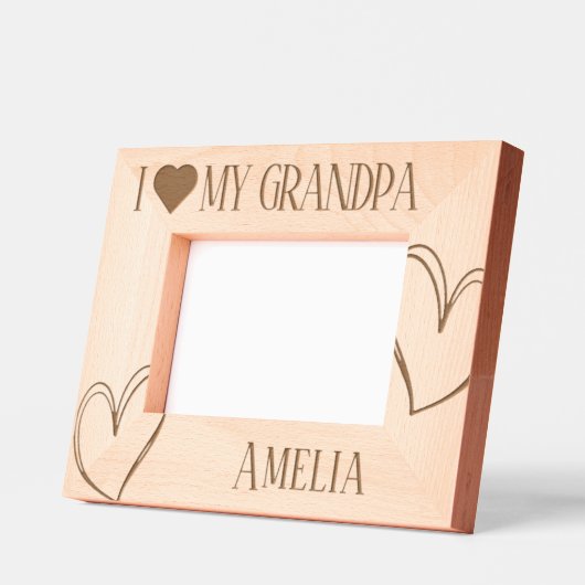 私は私のおじいちゃん誕生日写真フレームが大好き レーザー彫刻フレーム (左)