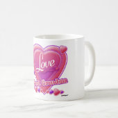 私は私のおばあちゃん素晴らしピンク/紫が大好き – ハート コーヒーマグカップ (正面右)