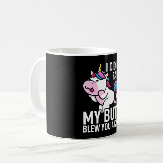 私は私のお尻のユニコーン吹ギフトを楽しんでおもしろいいなかった コーヒーマグカップ (正面左)