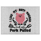 私は私のお尻をこするのが好きで、豚肉を引っ張った カッティングボード (正面)