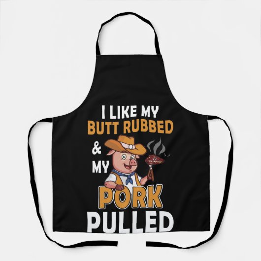 私は私のお尻を擦り、私の豚肉を引っ張るのが好き エプロン (正面)