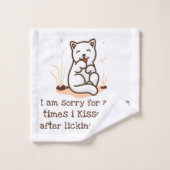 私は私のお尻を舐めた後、私はあなたにキスしてごめんなさい バスタオルセット (ウォッシュタオル)