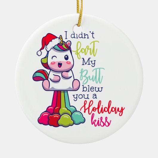 私は私のお尻吹は休日キス セラミックオーナメント (正面)