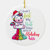 私は私のお尻吹は休日キス セラミックオーナメント (裏面)