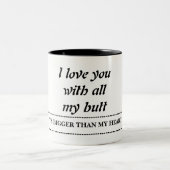 私は私のお尻 ツートーンマグカップ (中央)