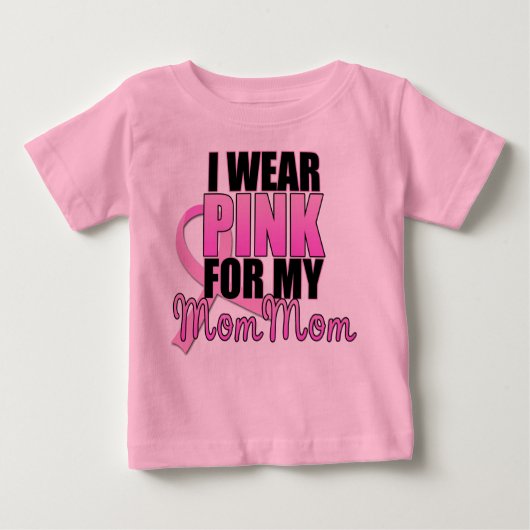 私は私のお母さんのお母さんのためのピンク-乳癌を身に着けています ベビーTシャツ (正面)
