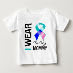 私は私のお母さんのための甲状腺癌のリボンを身に着けています ベビーTシャツ