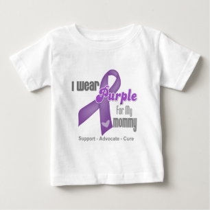 私は私のお母さんのための紫色のリボンを身に着けています ベビーTシャツ