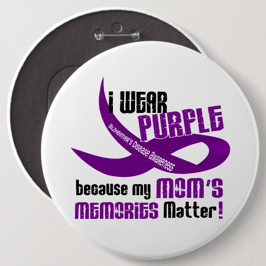 私は私のお母さんの記憶33のための紫色を身に着けています 缶バッジ (正面&裏面)