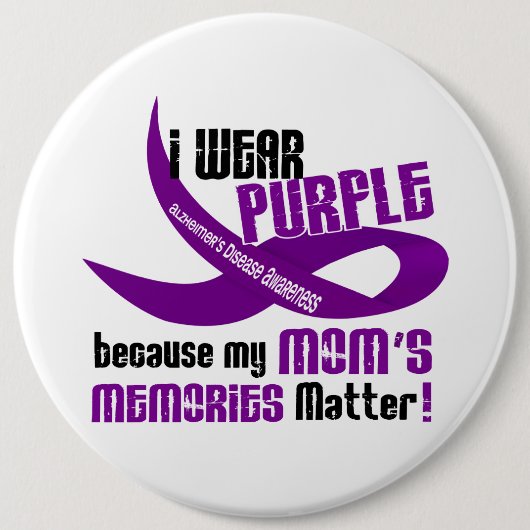 私は私のお母さんの記憶33のための紫色を身に着けています 缶バッジ (正面)