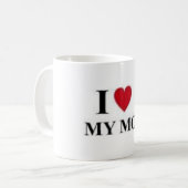 私は私のお母さんを愛します コーヒーマグカップ (正面左)