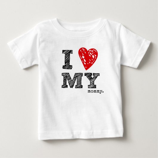 私は私のお母さんを愛します ベビーTシャツ (正面)