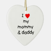 私は私のお母さん及びお父さんを愛します セラミックオーナメント (右)