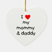 私は私のお母さん及びお父さんを愛します セラミックオーナメント (裏面)