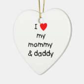 私は私のお母さん及びお父さんを愛します セラミックオーナメント (左)
