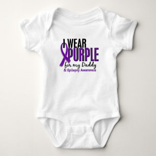 私は私のお父さん10の癲癇のための紫色を身に着けています ベビーボディスーツ