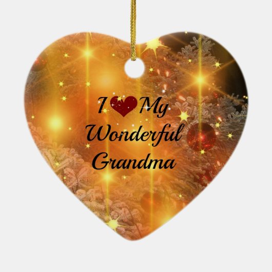 私は私のすばらしい祖母が大好きだ。 セラミックオーナメント (裏面)