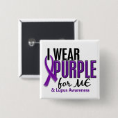 私は私のための紫色を10ループス身に着けています 缶バッジ (正面&裏面)