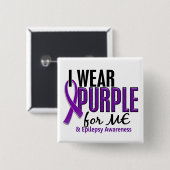 私は私のための紫色を10癲癇身に着けています 缶バッジ (正面&裏面)