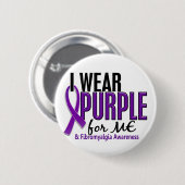 私は私のための紫色を10線維筋痛身に着けています 缶バッジ (正面&裏面)