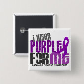 私は私のための紫色を6つのクローン病身に着けています 缶バッジ (正面&裏面)