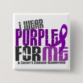 私は私のための紫色を6つのクローン病身に着けています 缶バッジ (正面)